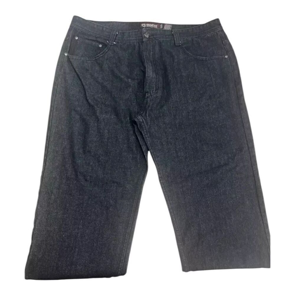 Akademiks Jeans Mens 44x30.6 Black Straight Leg 5-Pockets Casual Zipper Closure - Picture 2 of 11